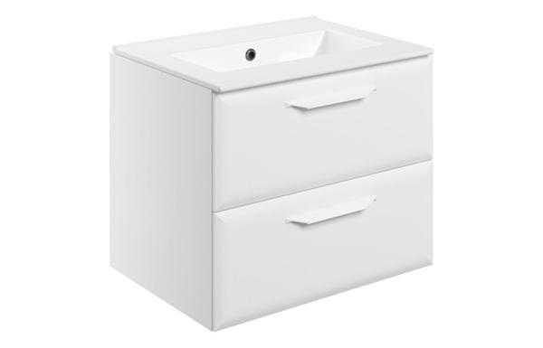 Stafford 615mm Wall Hung 2 Drawer Basin Unit w/0TH Basin - Matt White
